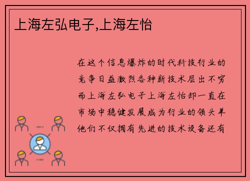上海左弘电子,上海左怡